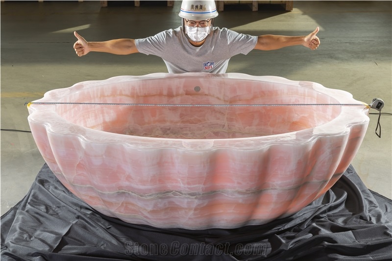 Pink Onyx Bathtub