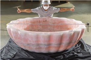 Pink Onyx Bathtub