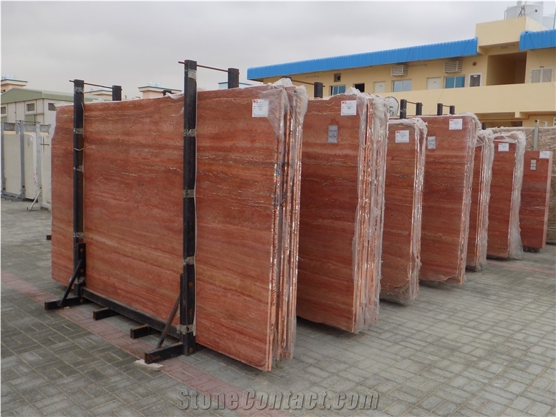 Azarshahr Red Travertine Slabs