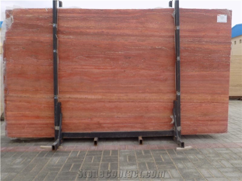 Azarshahr Red Travertine Slabs