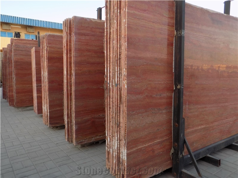 Azarshahr Red Travertine Slabs
