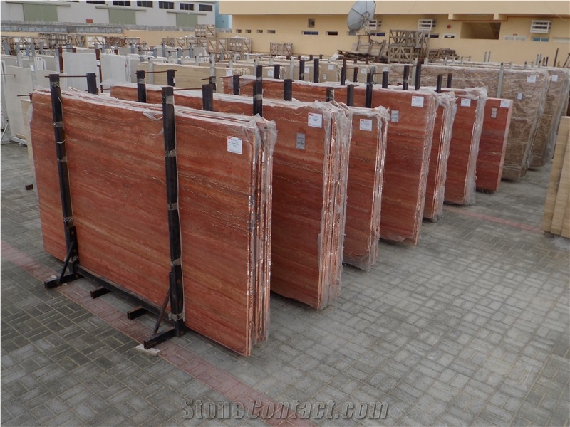Azarshahr Red Travertine Slabs