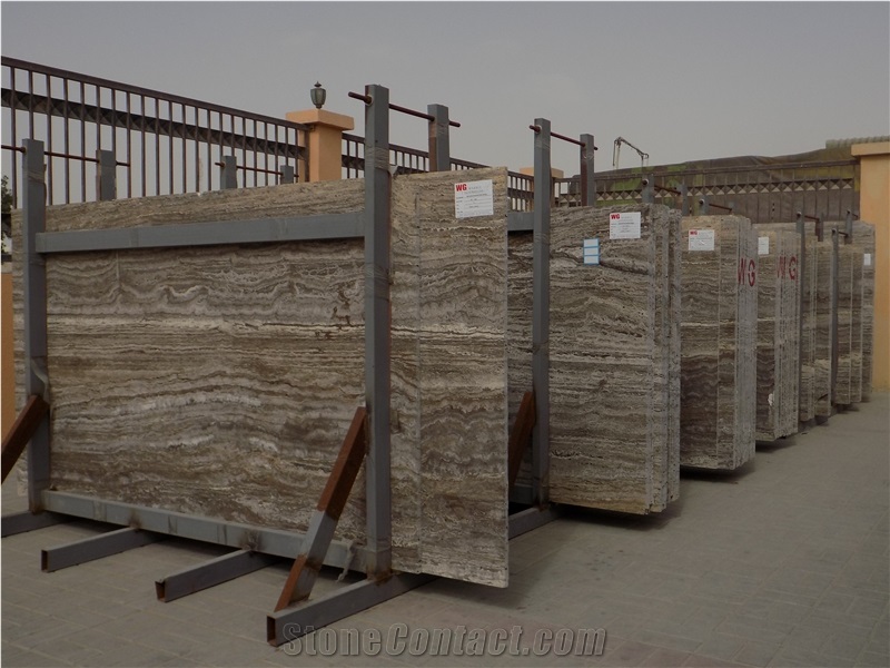 Silver/Grey Travertine Slabs