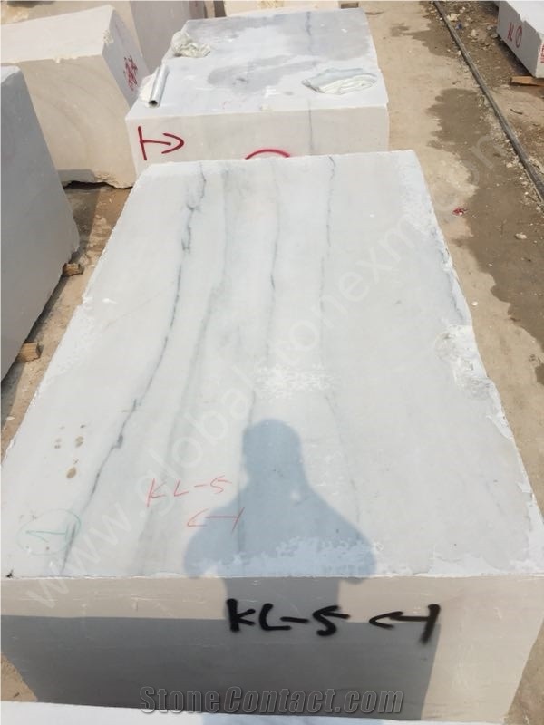 China Atlantis White Marble with Grey Veins Blocks