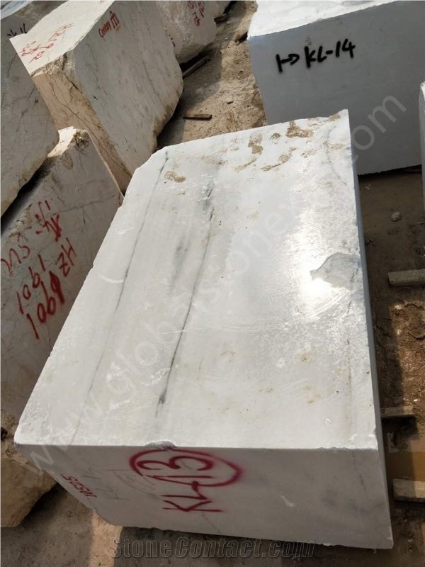 China Atlantis White Marble with Grey Veins Blocks