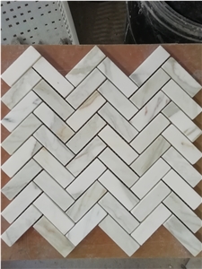 Italian Carrara White Marble Mosaic