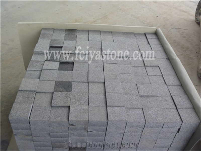 Black Basalt Cobble Pavers Paving Mats Cubestone