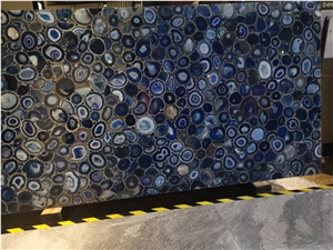 Blue Agate Semiprecious Stone Slabs