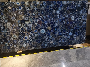 Blue Agate Semiprecious Stone Slabs