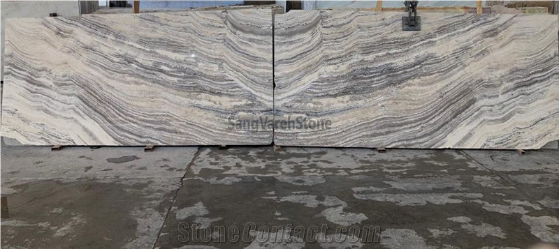 Silver Travertine Cross Cut