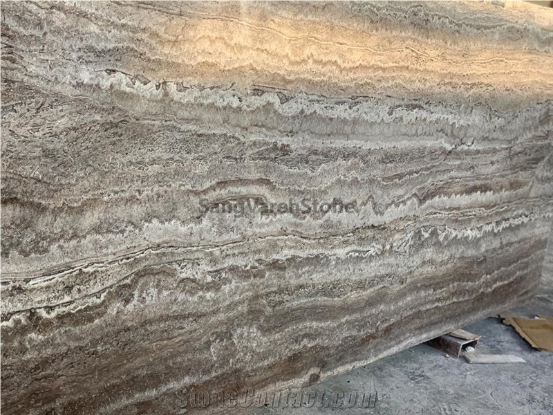 Silver Travertine Slab & Tiles Vein Cut
