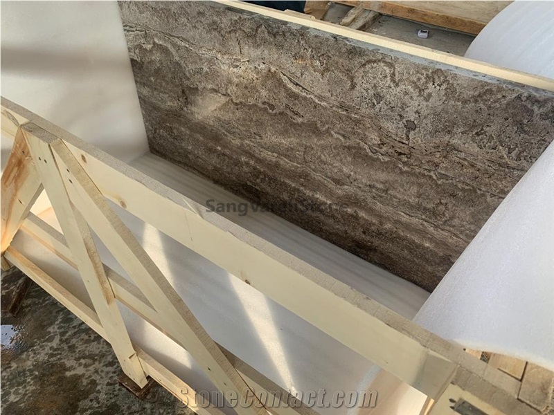Silver Travertine Slab & Tiles Vein Cut
