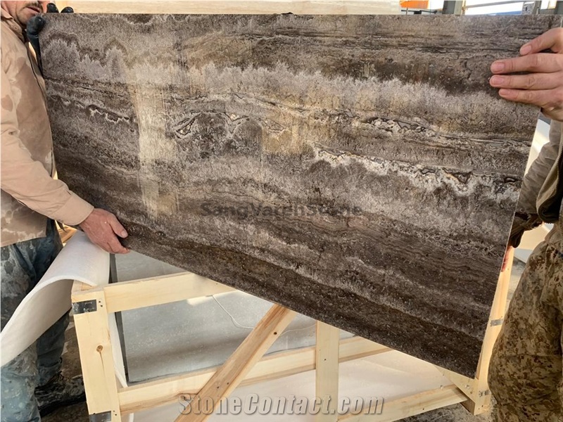 Silver Travertine Slab & Tiles Vein Cut