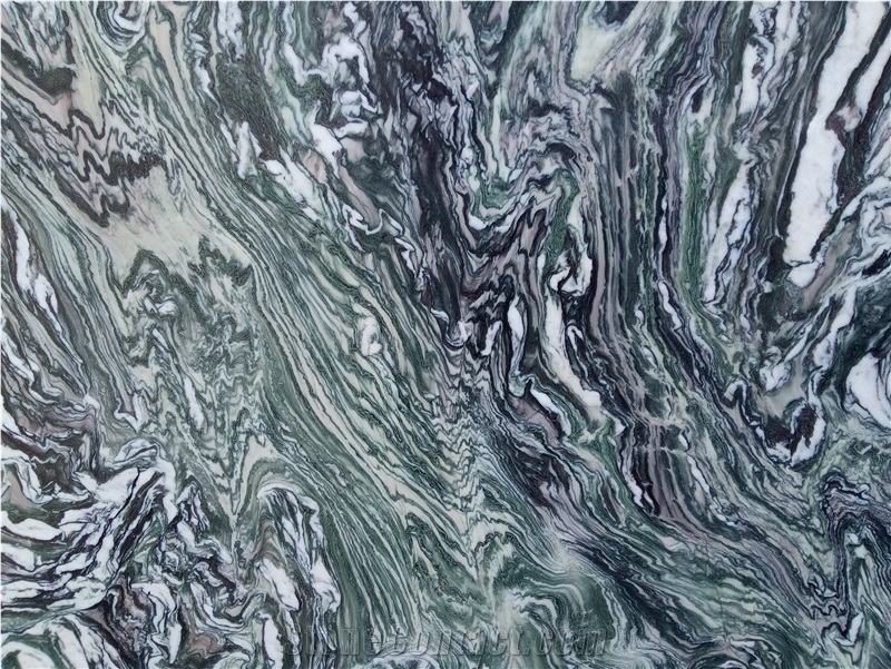 Verde Boana Marble Blocks, Verde Luana Marble, Cipollino Ondulato Marble Block