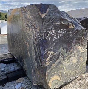 Verde Boana Marble Blocks, Verde Luana Marble, Cipollino Ondulato Marble Block