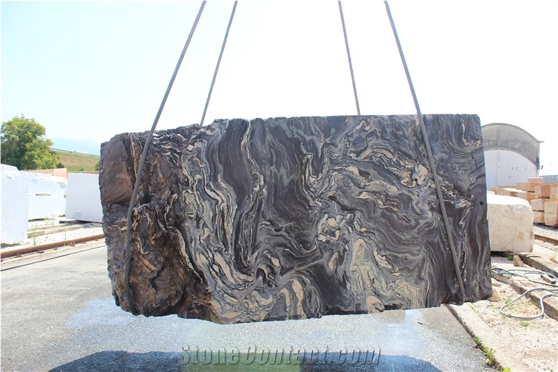 Verde Boana Marble Blocks, Verde Luana Marble, Cipollino Ondulato Marble Block