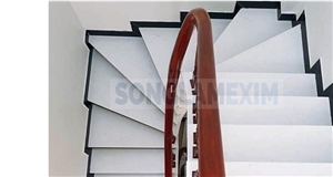 Premium White Crystal Marble Polished Steps