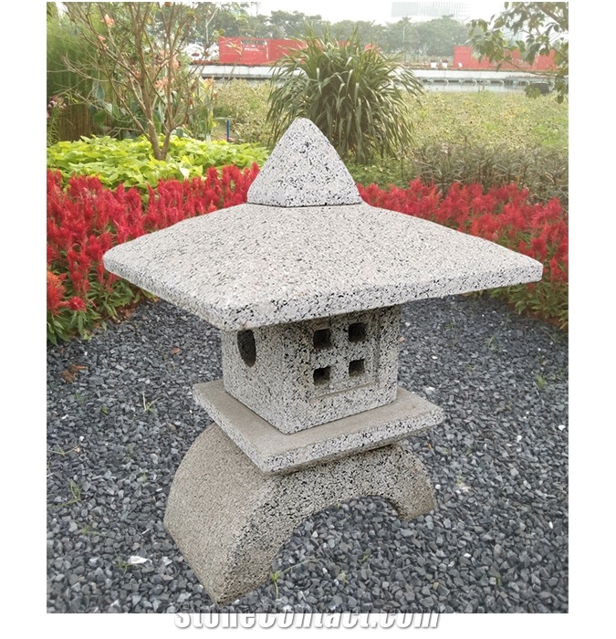 Granite Carved Japanese Style Stone Lantern