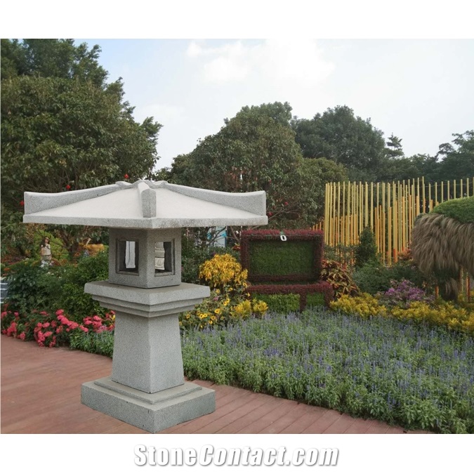 Granite Carved Japanese Style Stone Lantern