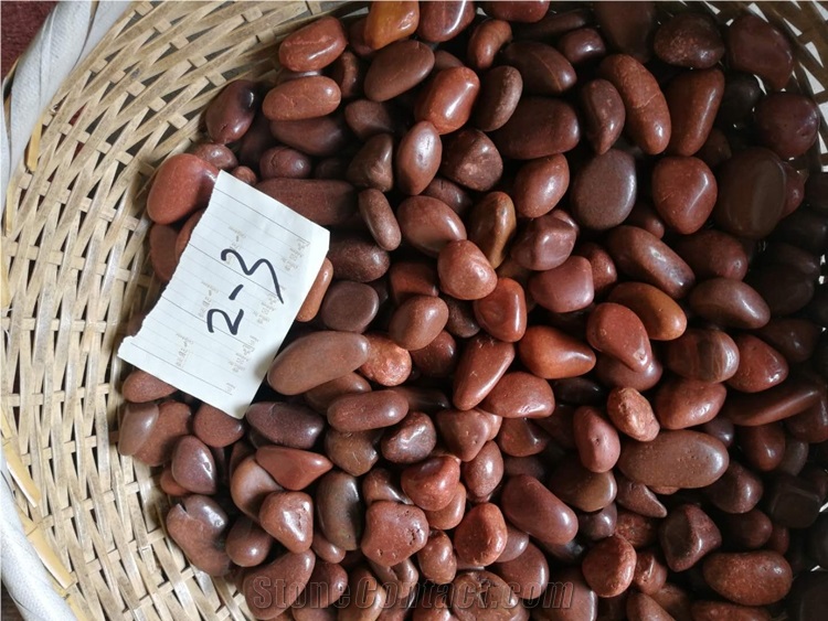 High Polished Red River Pebble Stone Nj-001