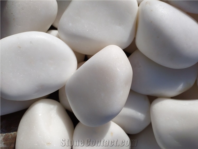 Honed Snow White Pebble Stone