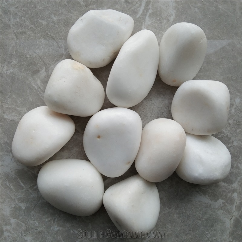 Honed Snow White Pebble Stone