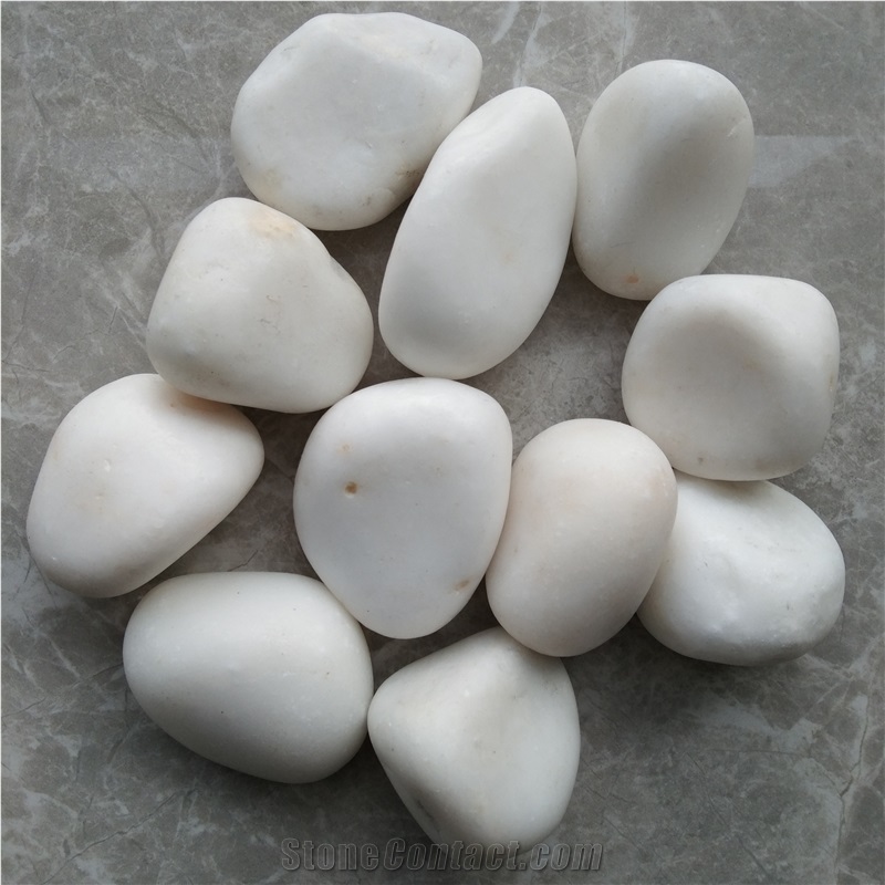 Honed Snow White Pebble Stone