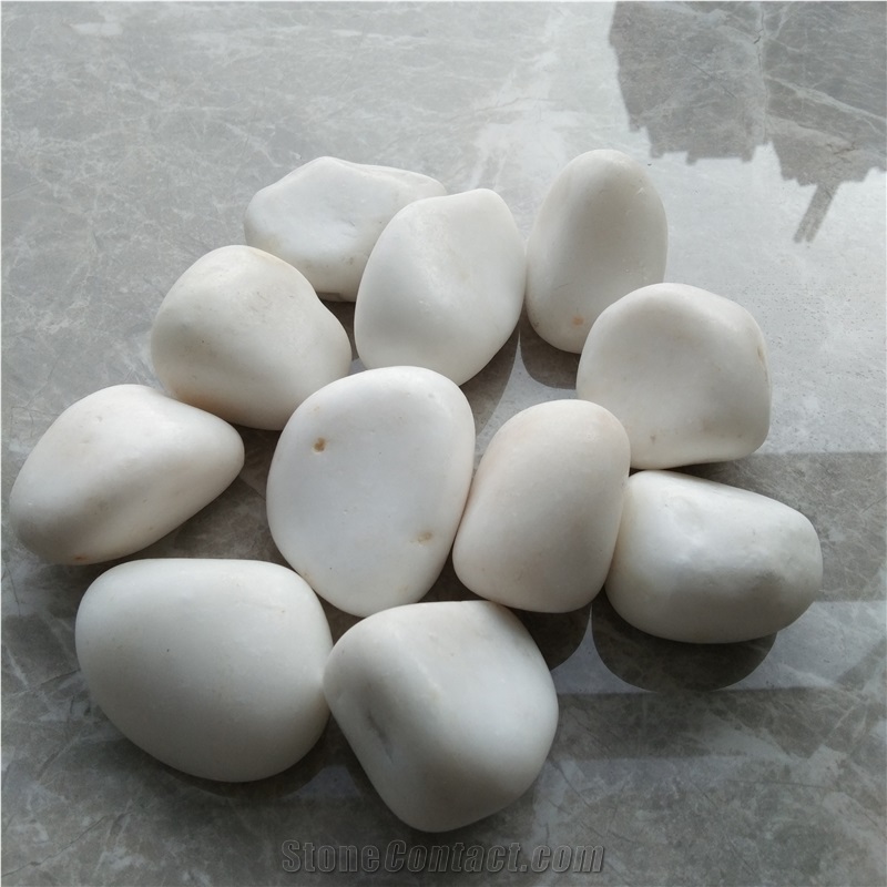 Honed Snow White Pebble Stone