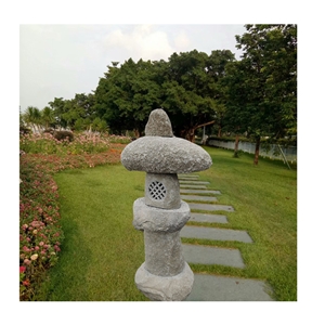 Japanese Carved Granite Stone Carved Lantern
