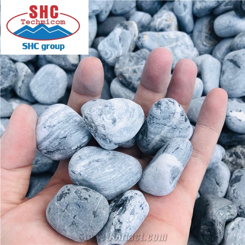 Black Pebbles for Garden and Pool Landscape