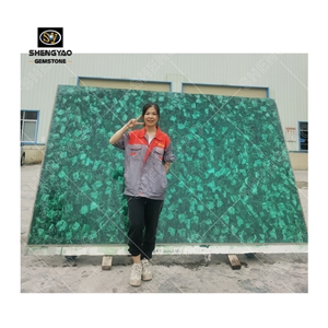 Custom Malachite Green Parquet Decorative Slab