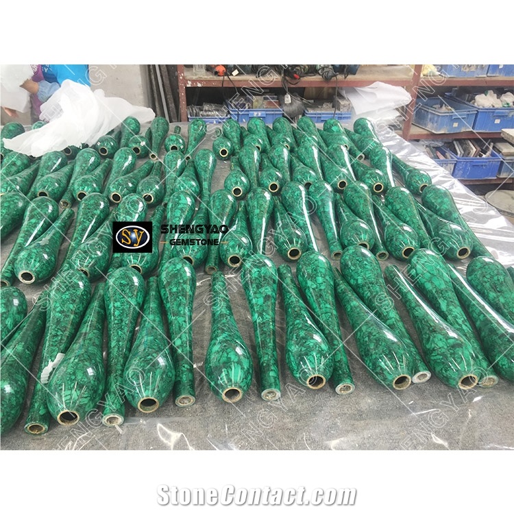 Luxury Malachite Green Stair Handrail Custom