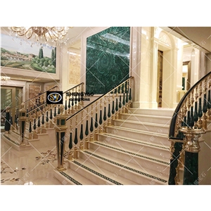 Luxury Malachite Green Stair Handrail Custom