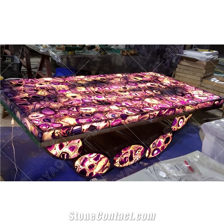 Modern Living Room Dining Tables Agate Countertops