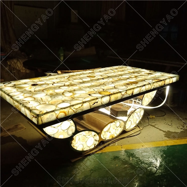 Modern Living Room Dining Tables Agate Countertops