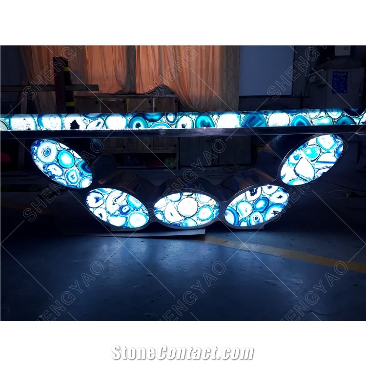 Natural Agate Backlit Countertop Transparent