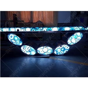 Natural Agate Backlit Countertop Transparent
