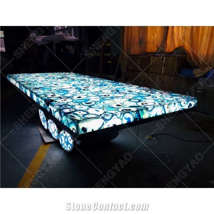 Natural Agate Backlit Countertop Transparent