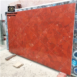 Ruby Red Gemstone Slab for Wall Decorative