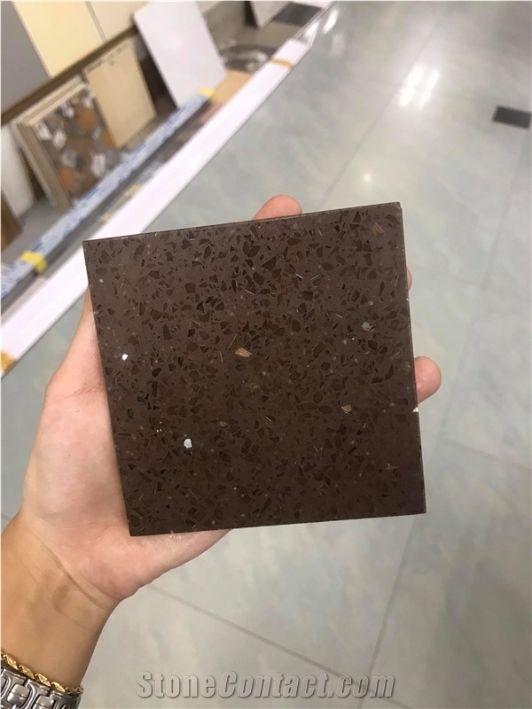 Brown Monochrome Quartz Slabs