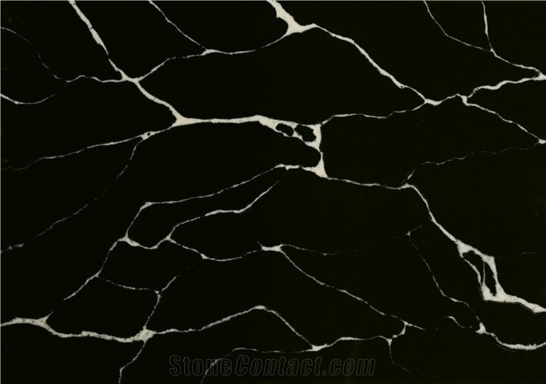 Calacatta Black Statuario Quartz Stone Slab