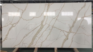 Calacatta Gold Veins Quartz Stone Slab