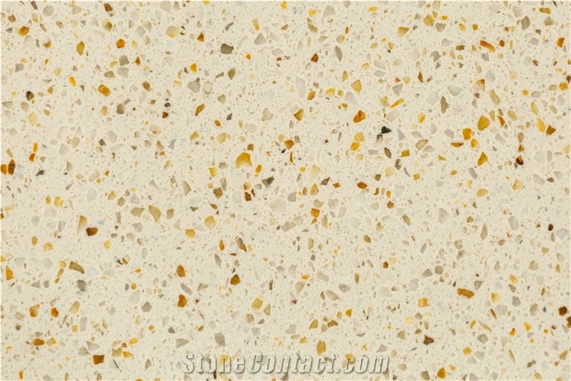 Crystal Beige Quartz Stone Slabs
