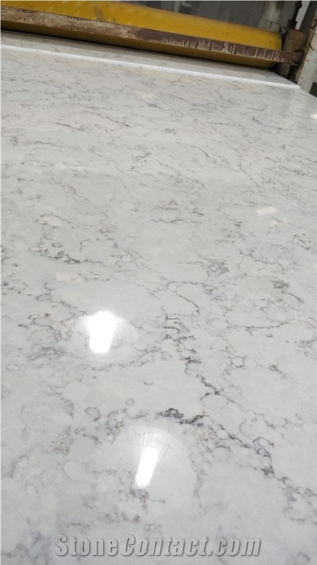 Crystal White Carrara Quartz Slab