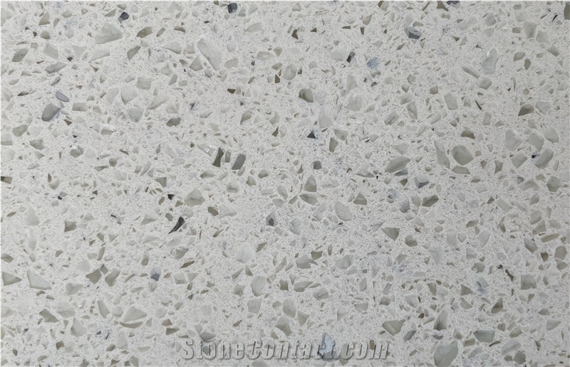 Crystal White Quartz Stone Slabs