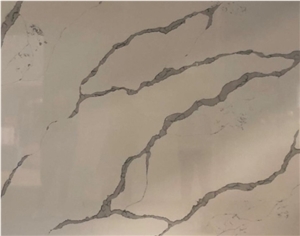Deep Grey Veins Calacatta Quartz Slabs