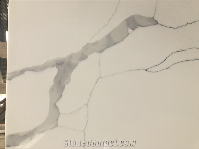 Ivory White Calacatta Laza Quartz Slabs
