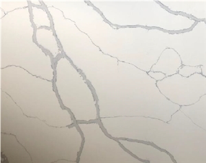 New Semi White Calacatta Quartz Slabs