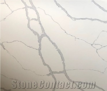 Semi White Statuary Classique Quartz Slabs