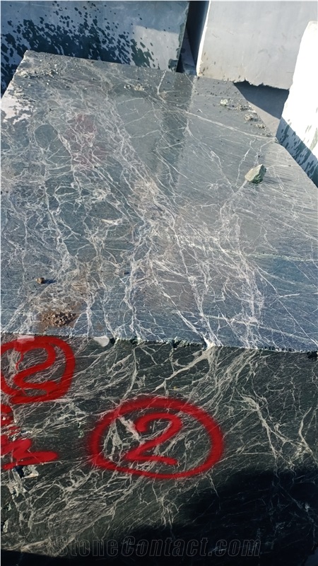Spider Green Marble Blocks from India